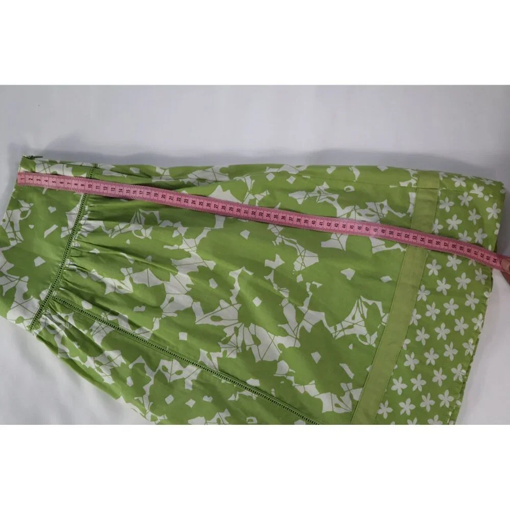Apt 9‎ Women's Green & White Floral Print Skirt Size 8